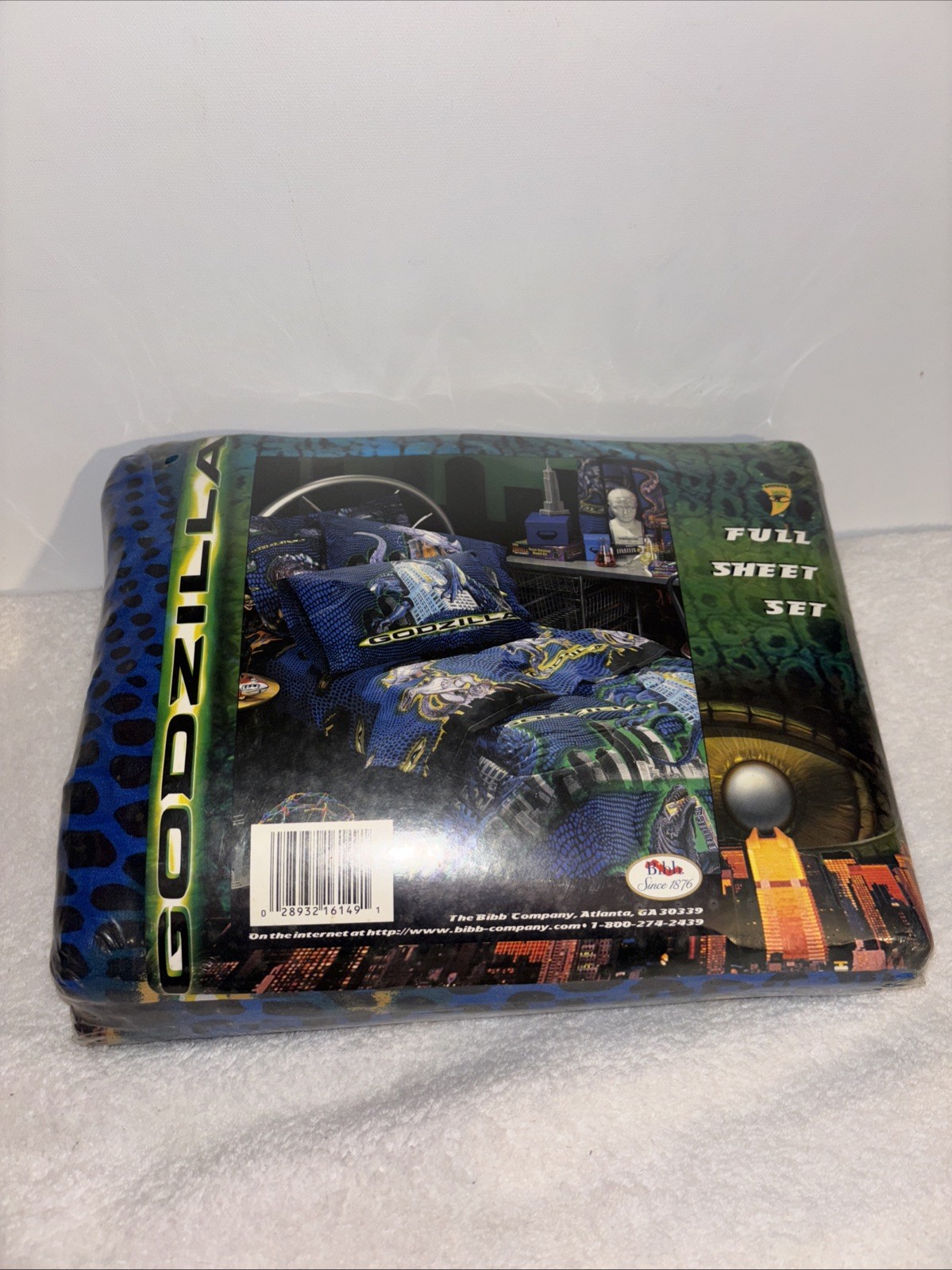 Rare!! Godzilla Movie Bedsheet Full Sheet Set Vintage 90's Bibb Co. gallery