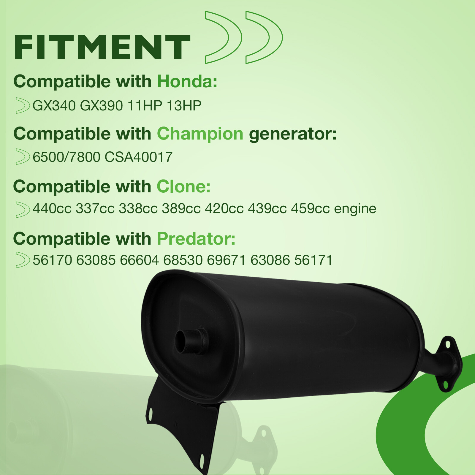 Generator Exhaust Muffler Silencer For Champion Honda GX340 GX390 Predator 46596 gallery