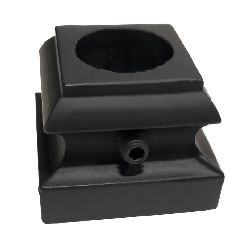 Flat Shoes with Hex Screw For 5/8" Round Balusters - Satin Black 10pcs - DH-36 gallery