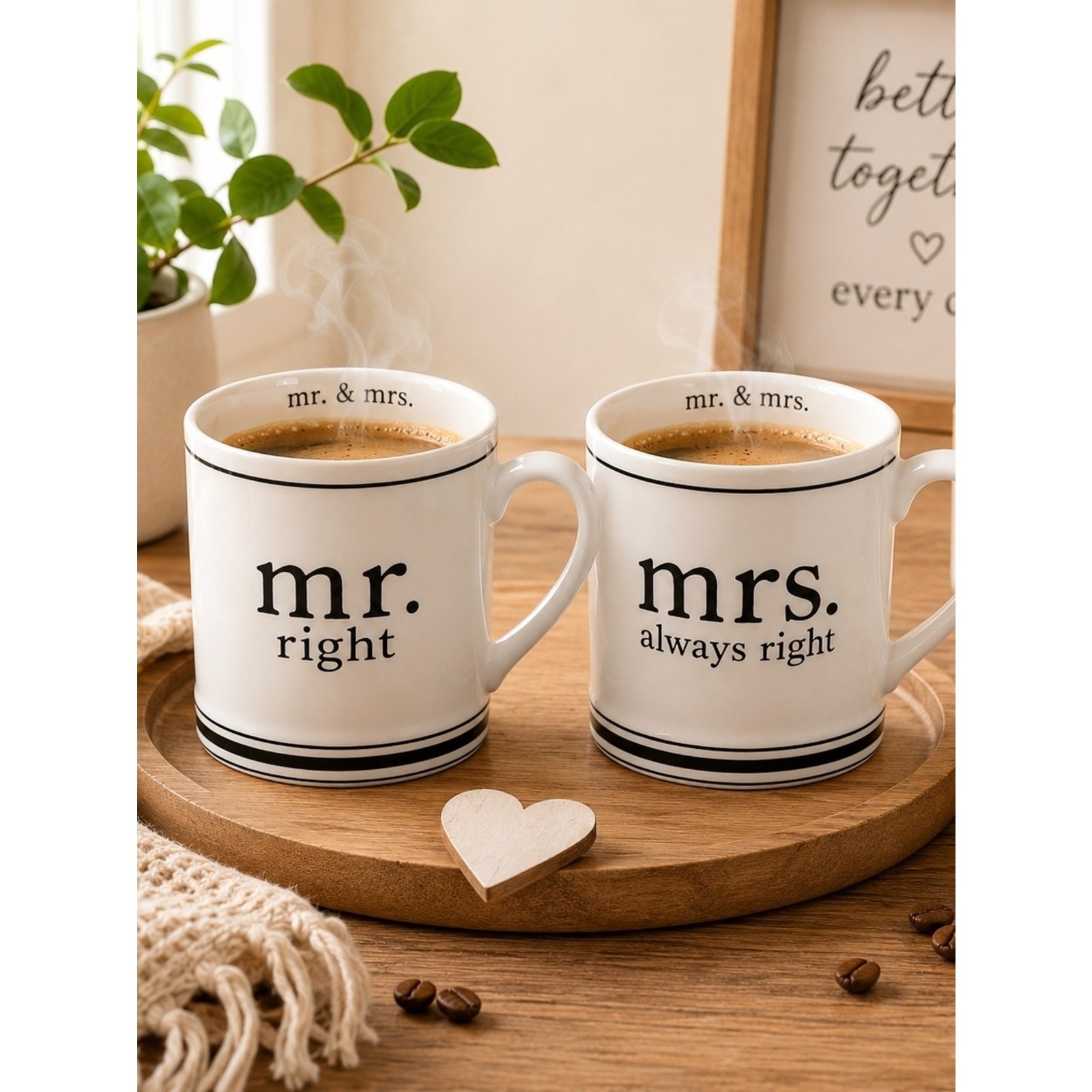 Mud Pie Mr. Right & Mrs. Always Right Couple Coffee Mug Set gallery