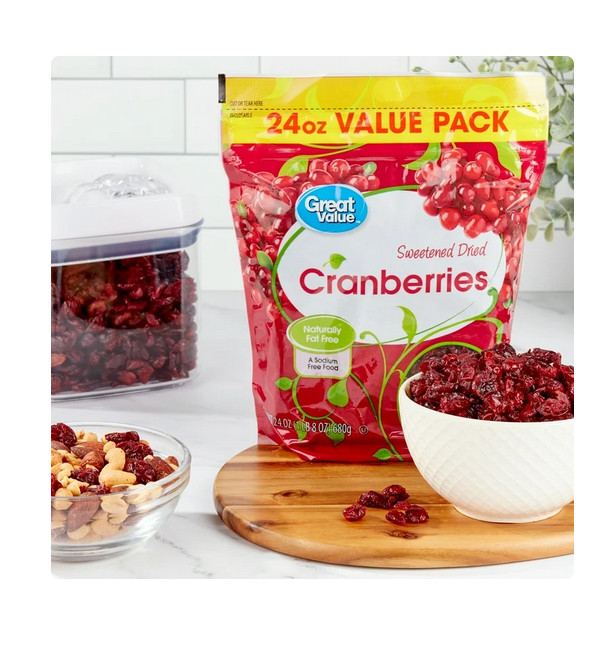 (2 pack) Great Value Sweetened Dried Cranberries, 24 oz gallery