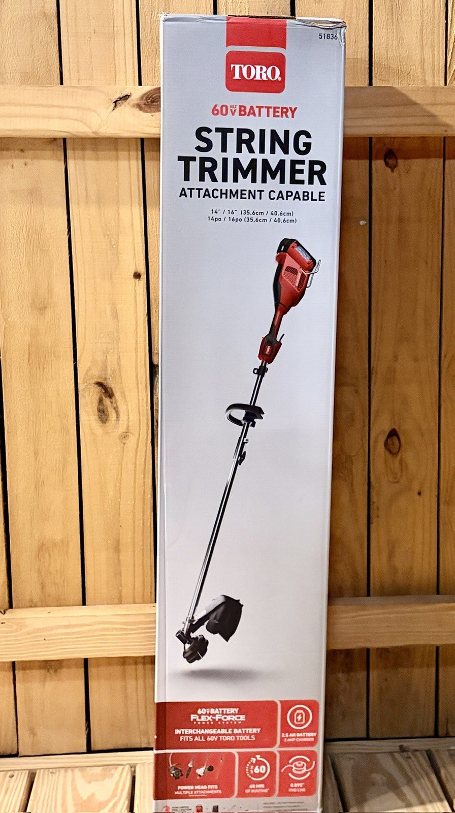 Toro flex 60V Battery Attachment Capable String Trimmer 14/16in 51836 gallery