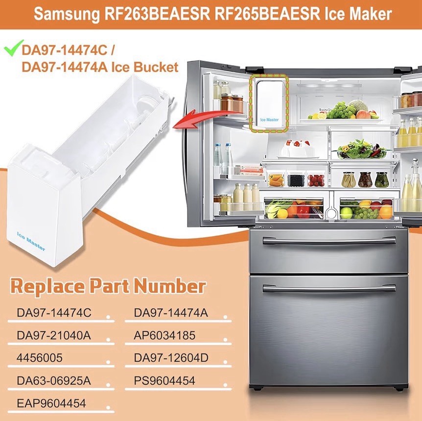 Ice Bucket Compatible with Samsung Refrigerator DA97-14474C RF28HFEDTSR gallery