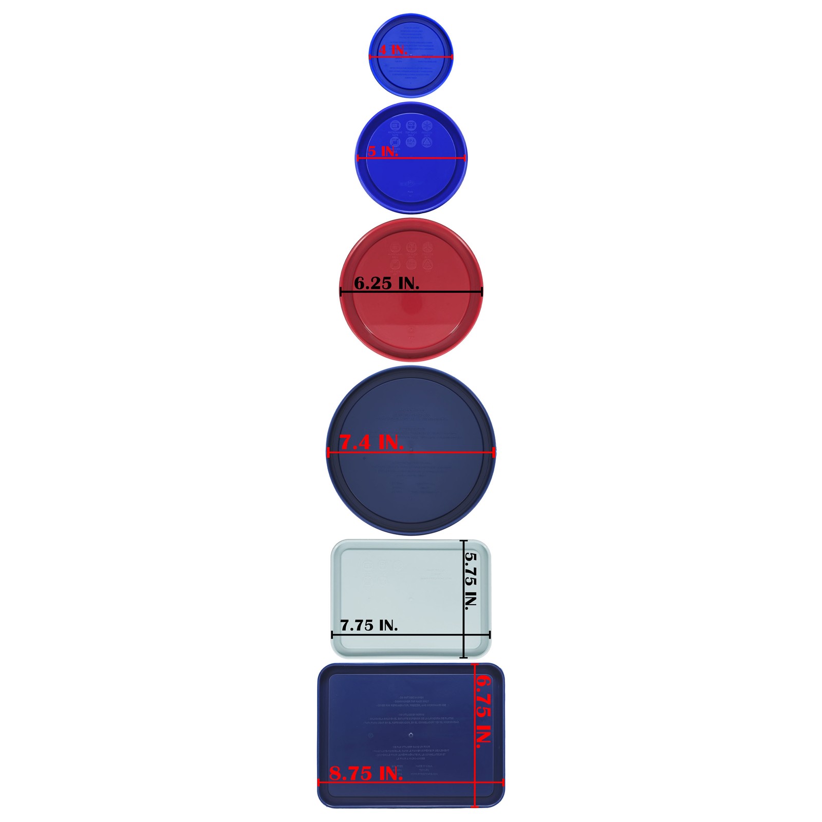 Pyrex Coastal Lids: (1) 7202, (2) 7200, (2) 7201, (1) 7402, (2) 7210, (1) 7211 gallery