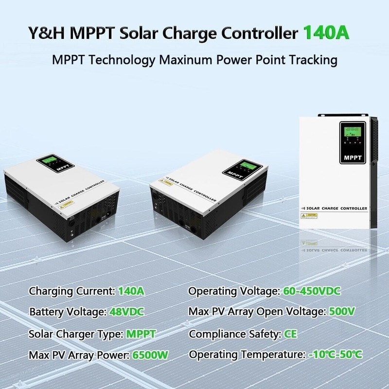 140A 48V Solar Panle Charge Controller Battery Regulator Max PV 6500W/500V Input gallery