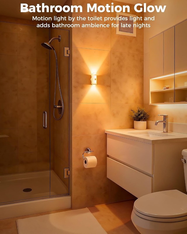 Motion Sensor Wall Light, Rechargeable Wireless Sconce Set of 2, Wireless No ... gallery