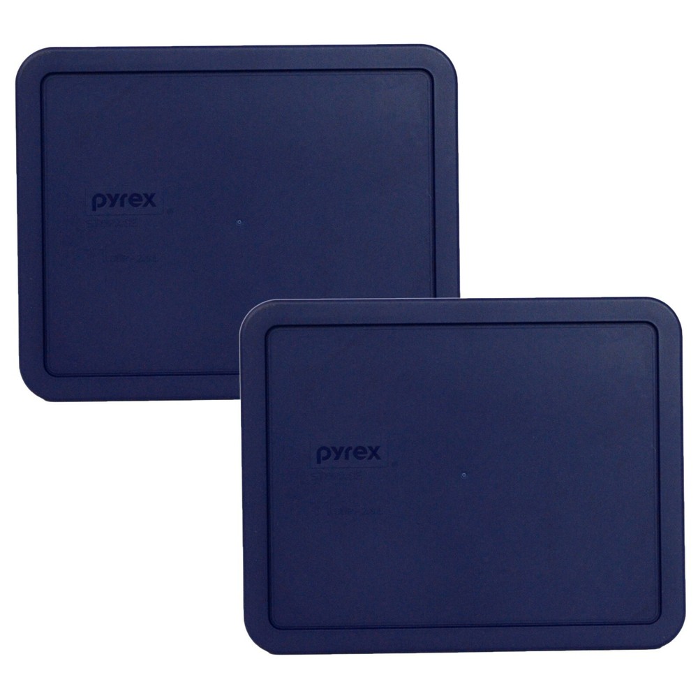 Pyrex Rectangular 11 Cup Replacement Lid Cover Blue 7212-PC 2PK for Glass Bowl