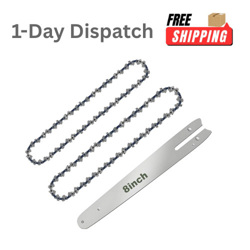 2 Chains + 1 Bar 8" Mini Chainsaw Chain Replacement gallery