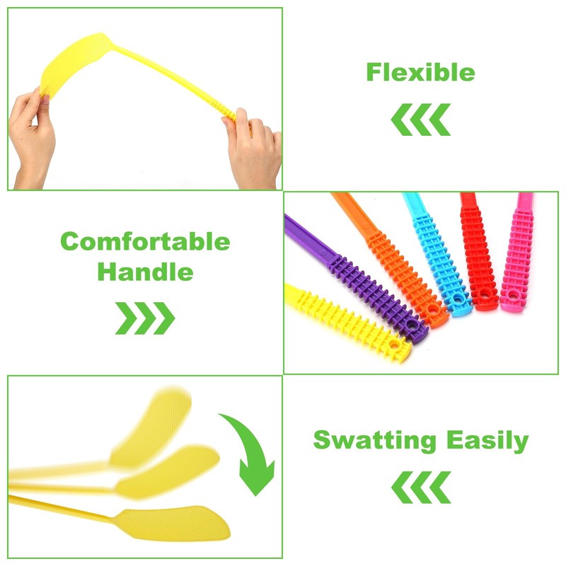 Fly Swatter,Plastic Flyswatters Multi-Pack,6 Bulk Vibrant Colorful Fly Killer... gallery