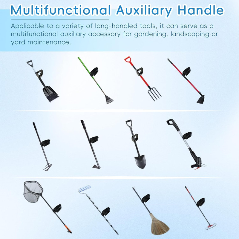 Ergonomic Back-Saving Tool Handle Attachment, Labor-Saving Grip for Long Tools gallery