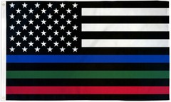 Thin Line 2x3ft Flags First Responder USA Army Police Fire EMS Thin Line Flags