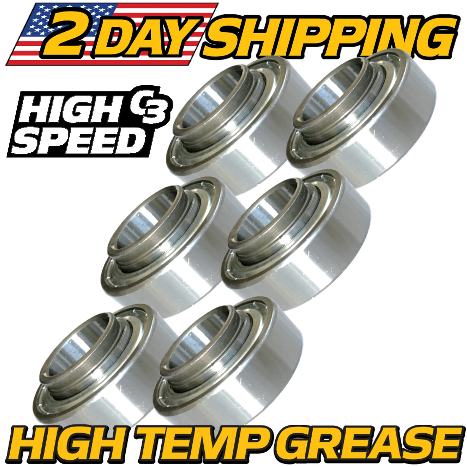 (6 Pack) High Speed C3 Spindle Bearings 077123 For Hustler - OEM Upgrade gallery
