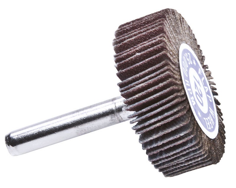 Forney 60189 Aluminum Oxide Shank Mount 120-Grit Flap Wheel 1.5 Dia. x 1/2 H in. gallery