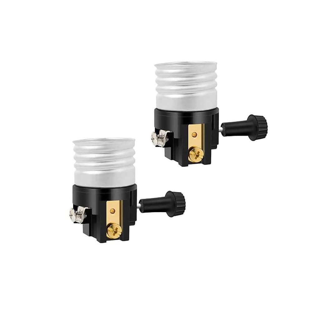 2Pack E26 Lamp Socket Replacement With On Off Switch Table Floor Lamp Repair Kit