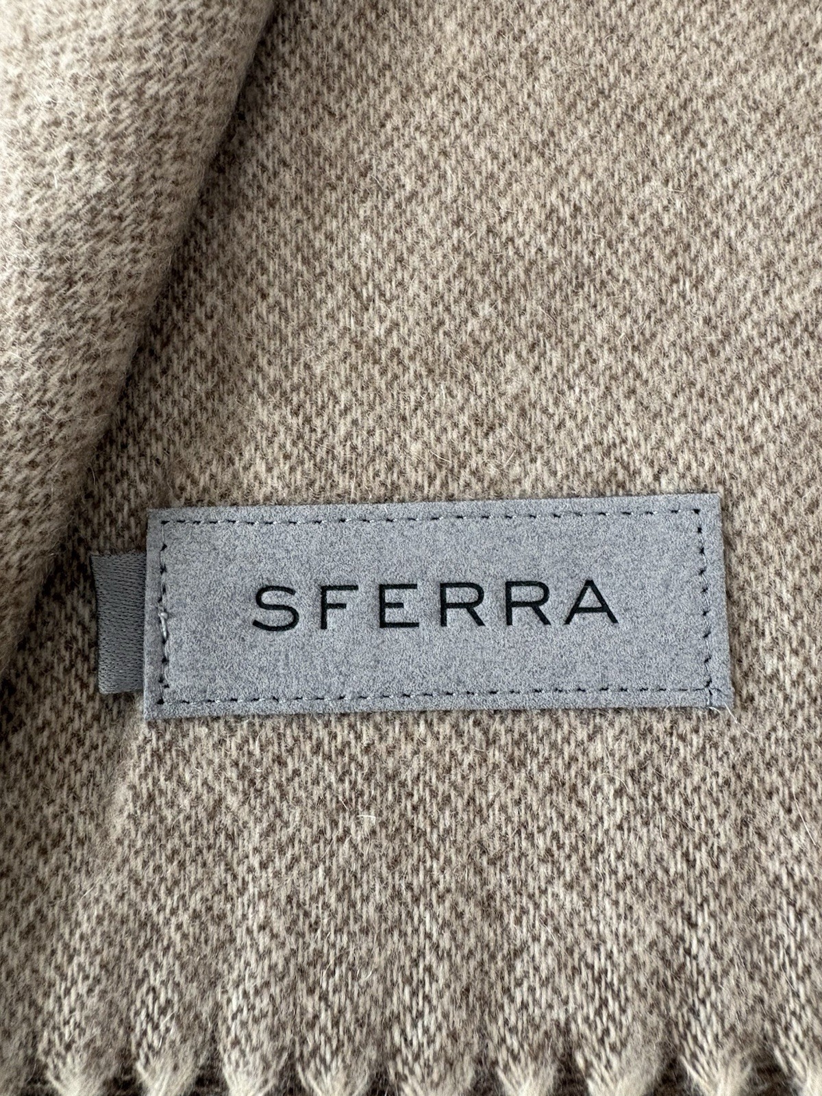 Sferra Renna 100% Cashmere Throw Blanket Walnut Double Faced Fringed 50x70" New gallery
