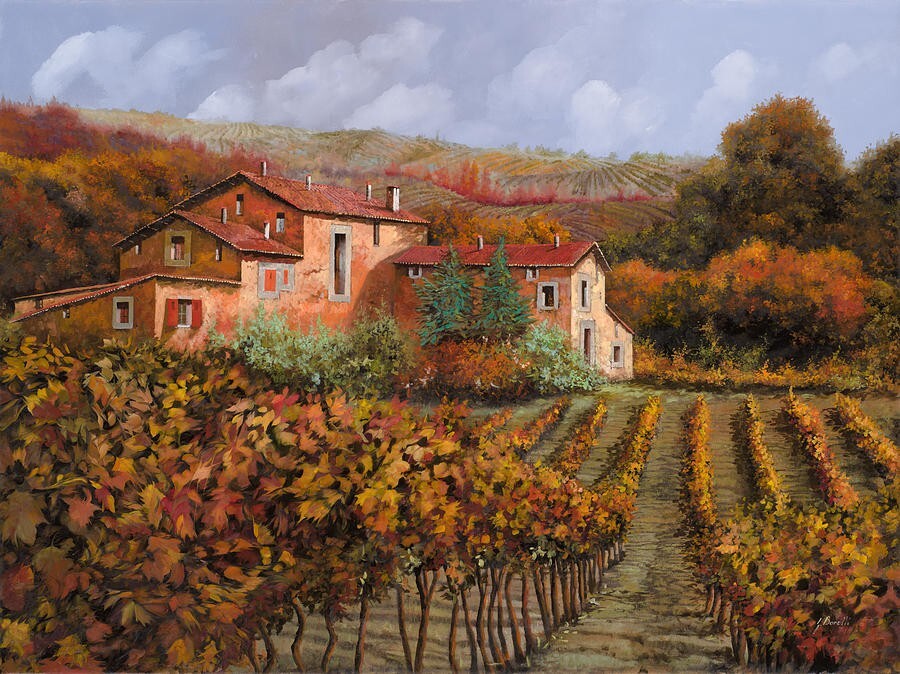 ceramic tile mural backsplash. Montalcino vineyards in Tuscany Italy wines gallery