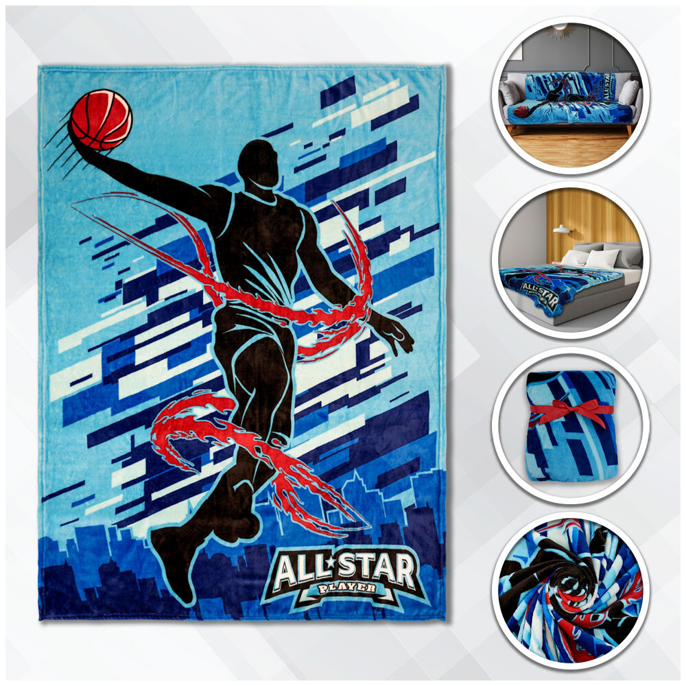 All Star Basketball Blanket Soft Plush Blanket Sports Blanket 50x60in gallery