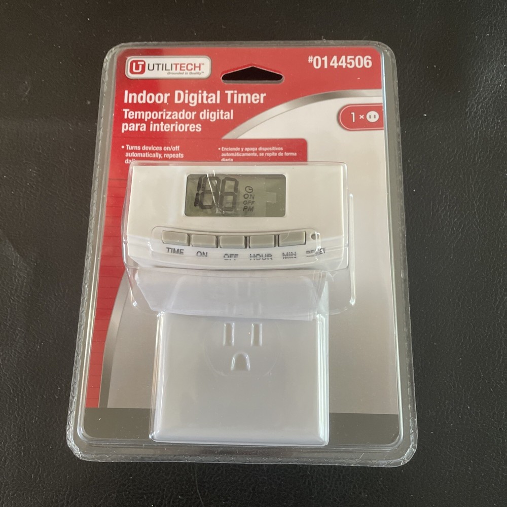 UTILITECH Digital Indoor Timer 24 Hour Repeating Cycle 125V/60Hz/15amp 0144506