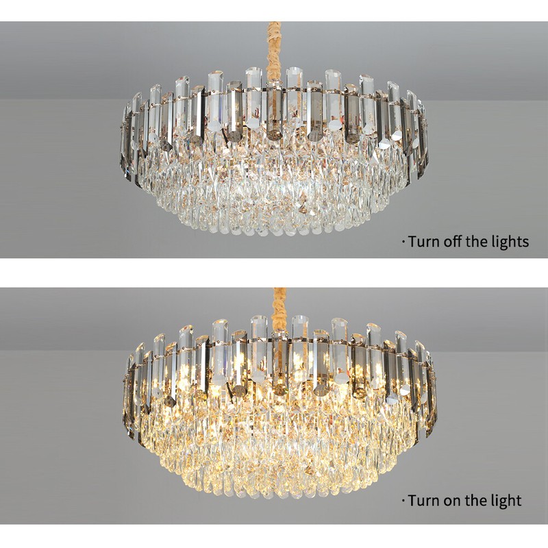 Luxury Crystal Chandelier Contemporary 5-Tier Raindrop Ceiling Pendant Lights gallery