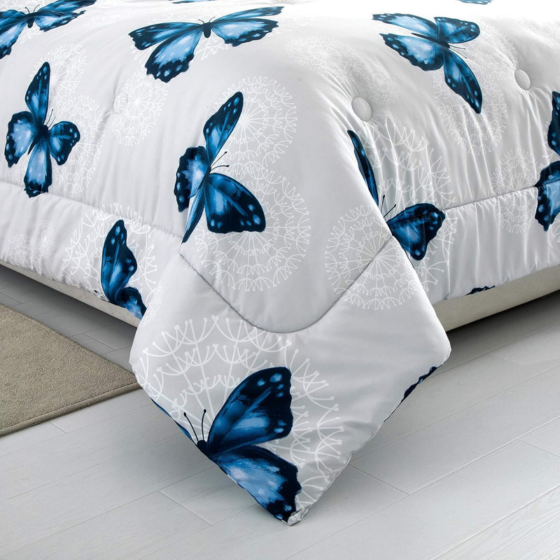 Lightweight Microfiber 3 Piece Comforter Set with 2 Shams, Butterfly Pattern Bed gallery