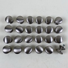 Round Brushed Nickel Silver Cabinet Drawer Knob Pull Handle – Lot of 24
