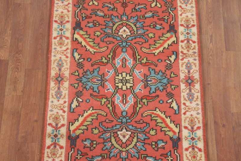 Heriz Serapi 8 ft. Runner Indian Oriental Rug Hand-knotted Wool 7' 11" x 2' 6" gallery