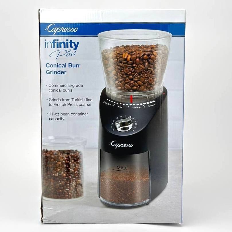 Capresso Infinity Plus Conical Burr Coffee Grinder, Black - NEW gallery