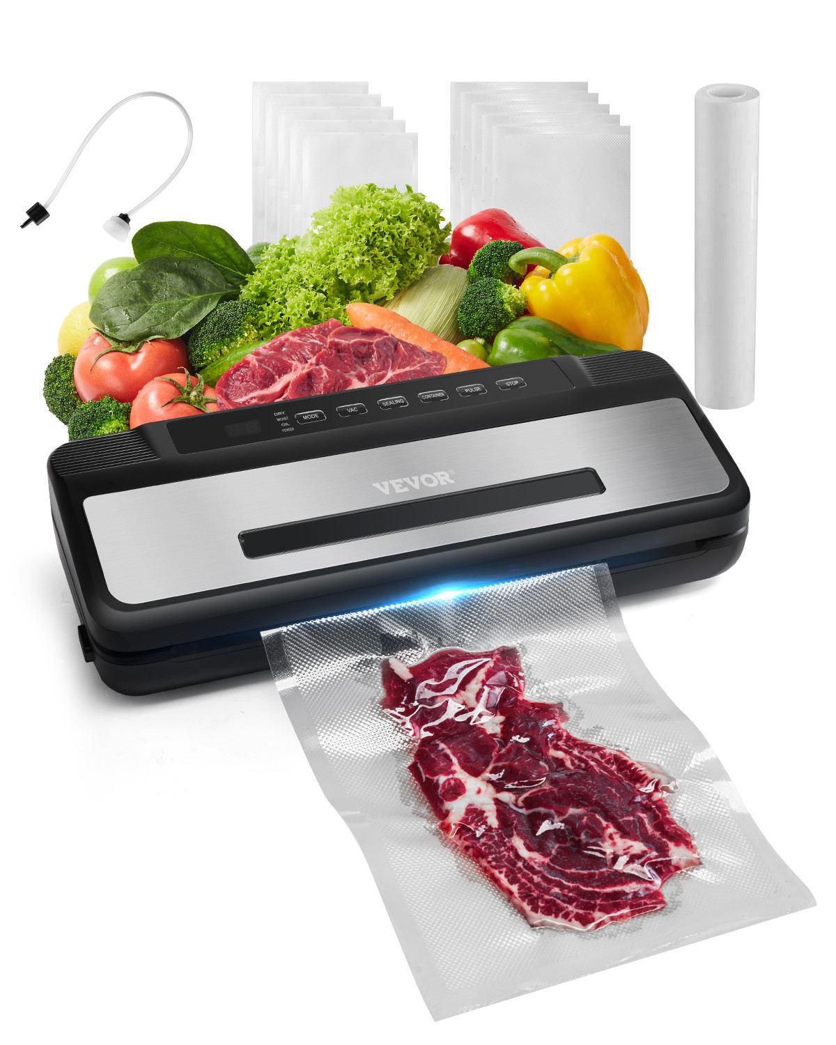 7-in-1 Vacuum Sealer Machine Fast-Compact Automatic Food Saver 120W Bags & Roll gallery