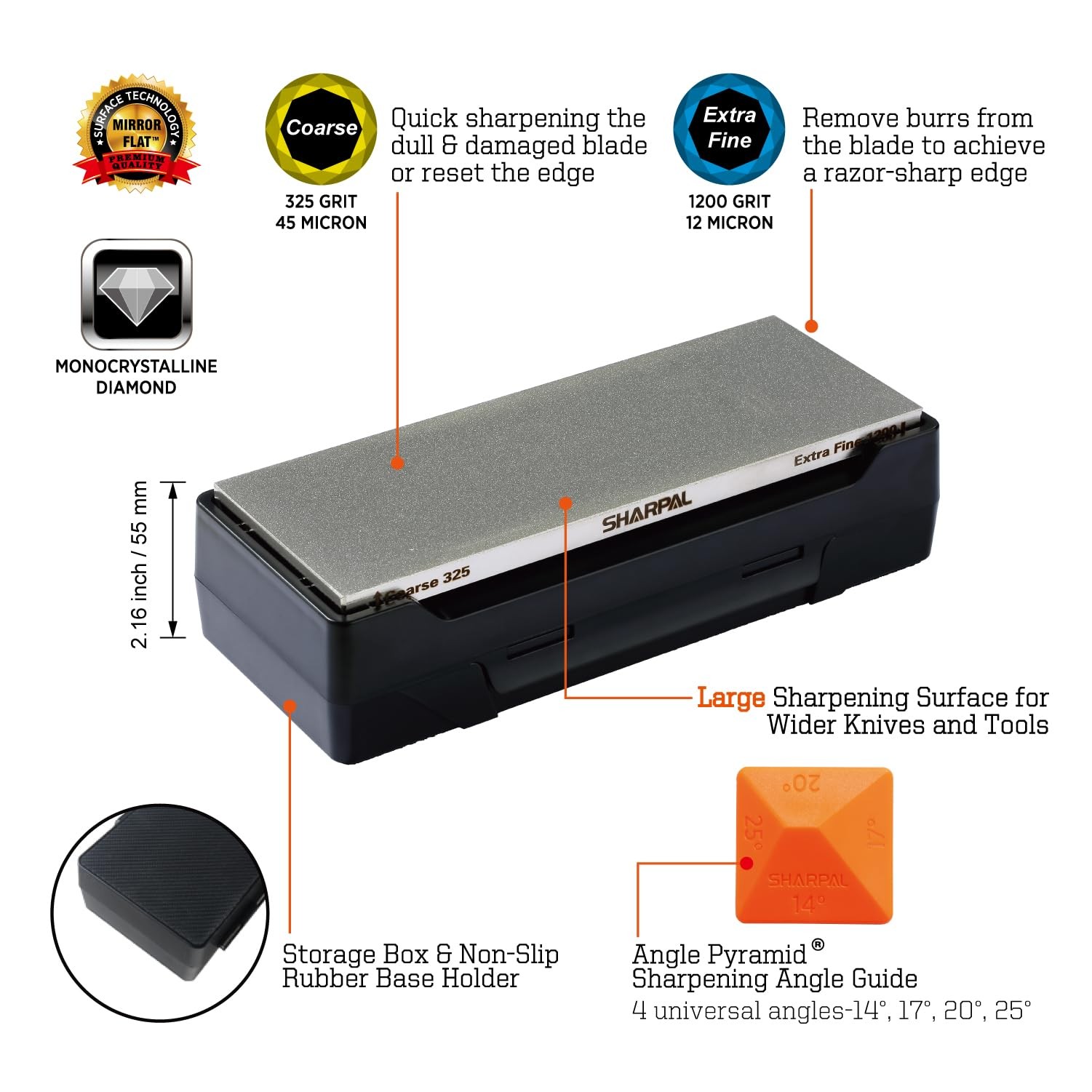 SHARPAL 162N Doublesided Diamond Sharpening Stone Whetstone Knife Sharpener gallery