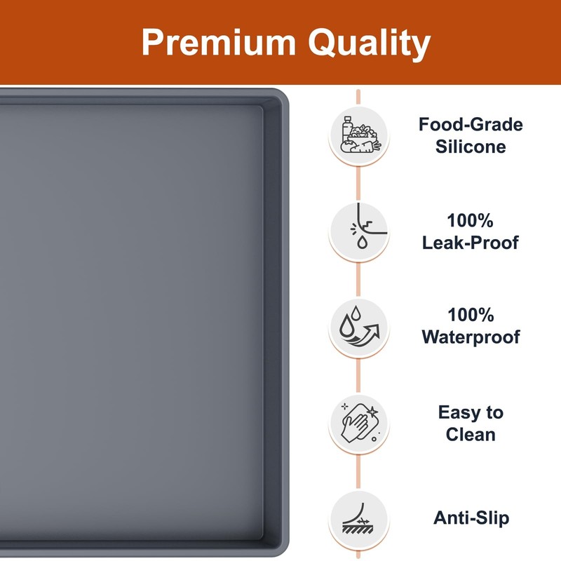 Extra Thick Silicone Mat Waterproof with Raised Edge 34 x 22, Under Sink Mat for gallery