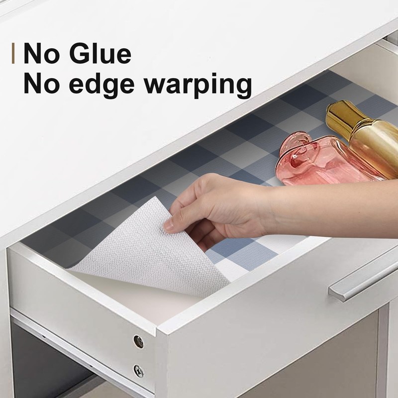Shelf Liner for Kitchen Cabinets Non-Adhesive Drawer Liners Non-Slip Strong G... gallery