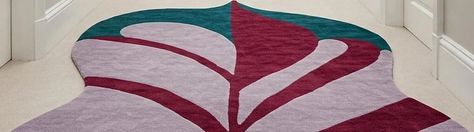 Leaf Shape Its Traditional Design Hand-Tufted Modern 100% Soft Wool Study Room gallery