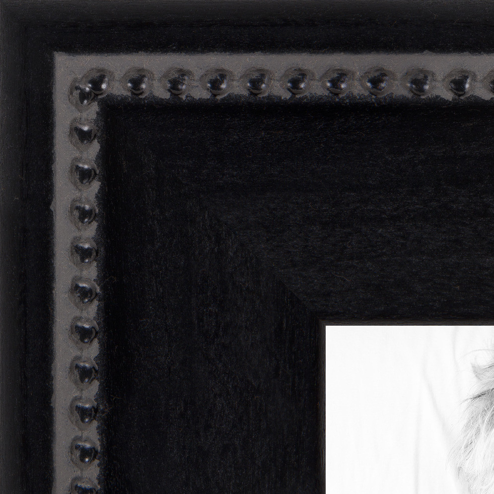 ArtToFrames Picture Frame Custom 2" Matte Black w Beads Wood 4065 Small gallery