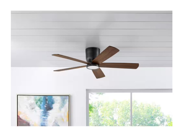 Home Decorators Britton 52" LED Ceiling Fan Matte Black w/ Light & Remote gallery