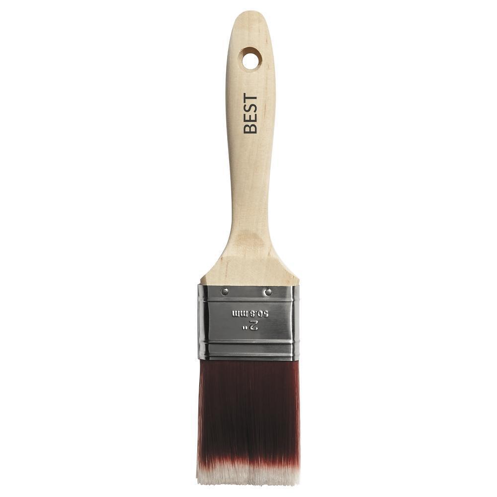 BEST 2" Polyester Nylon Synthetic Blend All Paint & Stain Wood Handle Trim Brush gallery