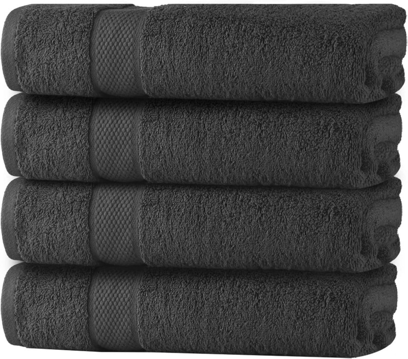 Bath Towel 4 Pack 100% Cotton Ring Spun Bath Towels Set 27x54 Inches gallery