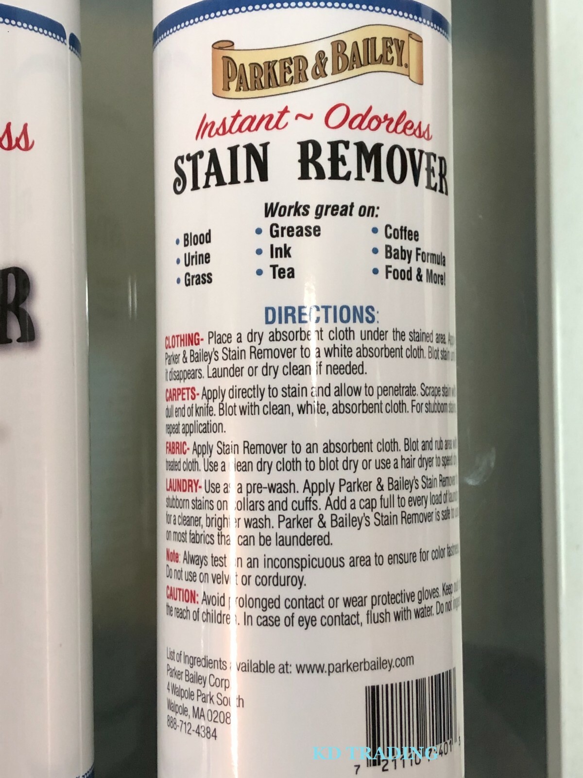(2-Pk) PARKER & BAILEY Instant Odorless Grease STAIN REMOVER for Carpet Clothes gallery