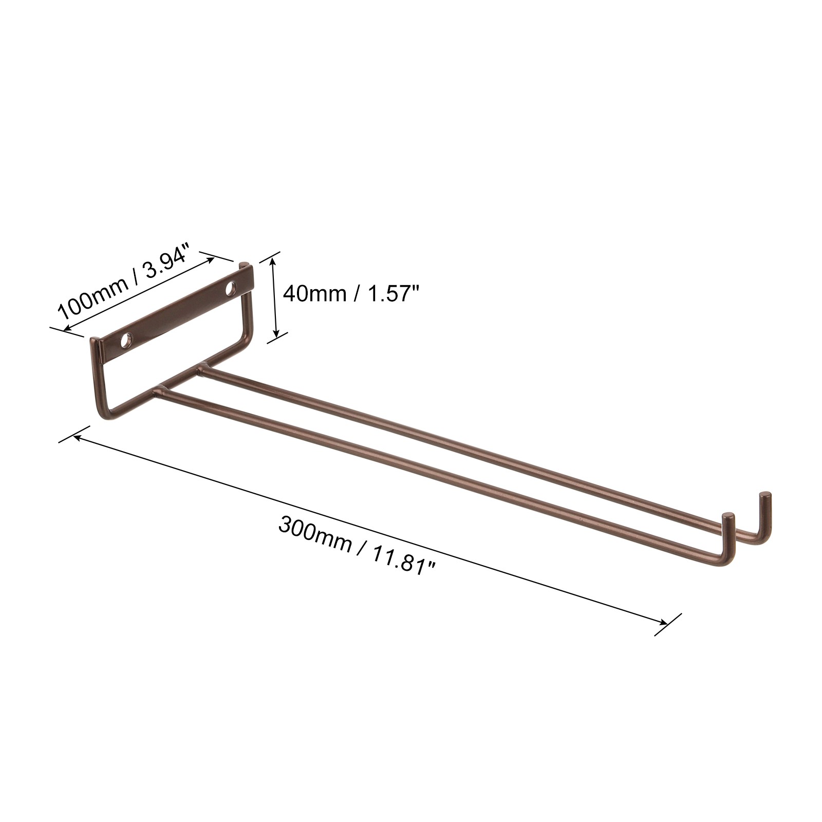 11.81 Inch Iron Wine Glasses Rack for Cabinet Kitchen, Bronze, 5Pcs gallery