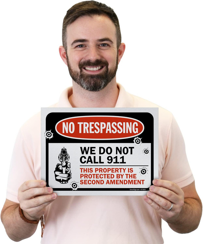 5 Pack No Trespassing Property Warning Signs 9x12 inch Weather Resistant Plastic gallery
