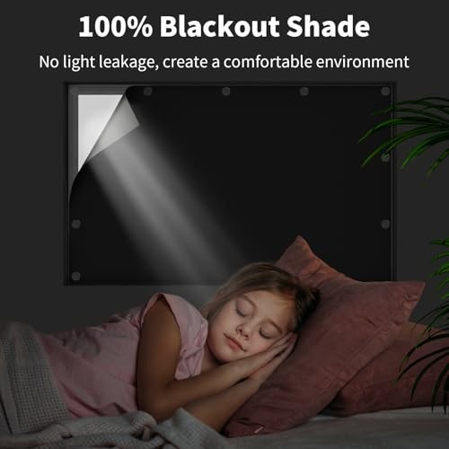 Magnetic Blackout Window Cover, 100% Blackout Shades 57"W x 39"L (Pack of 1) gallery