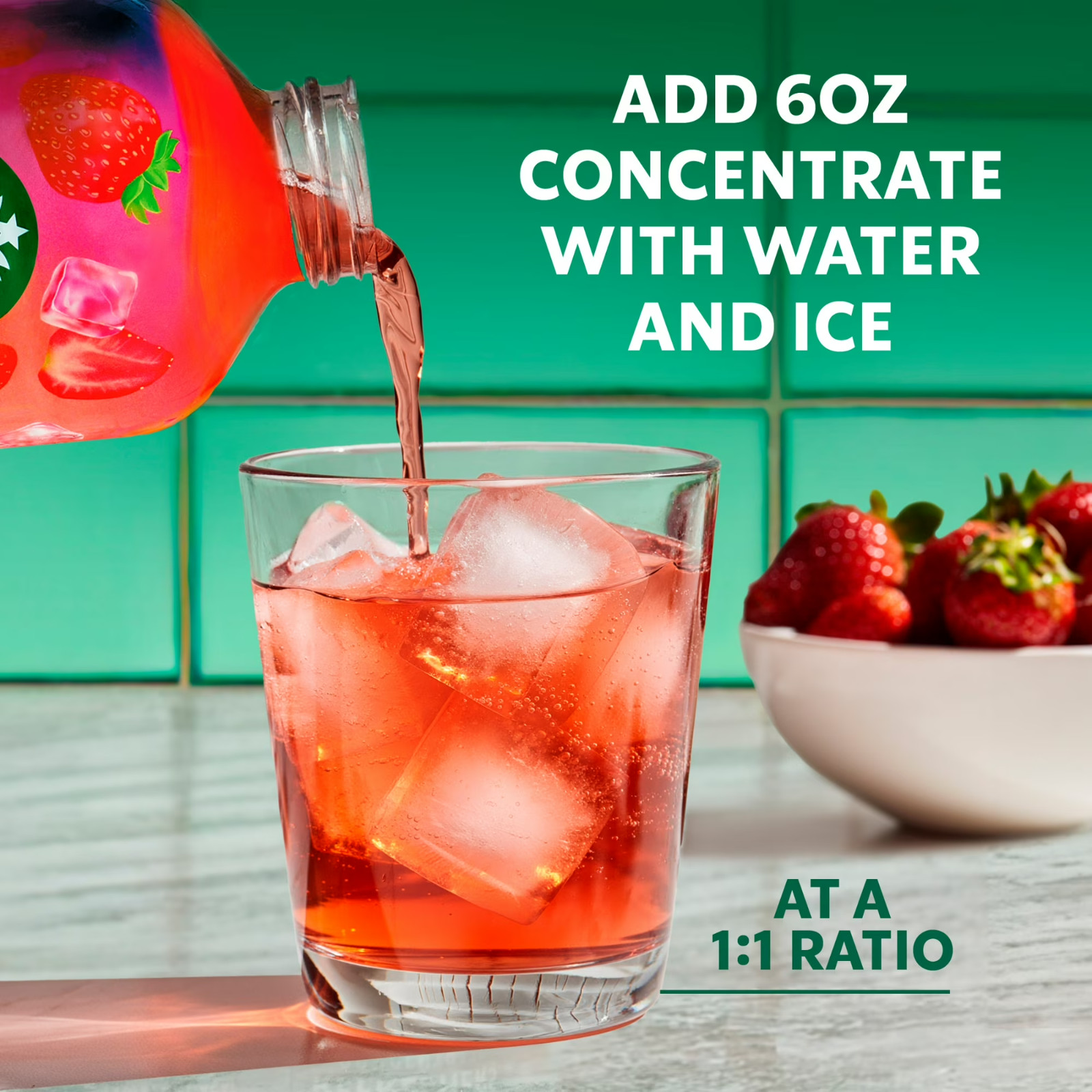 Starbucks Refreshers Concentrate Strawberry Acai, Refreshing Drink, Cold 32fl oz gallery