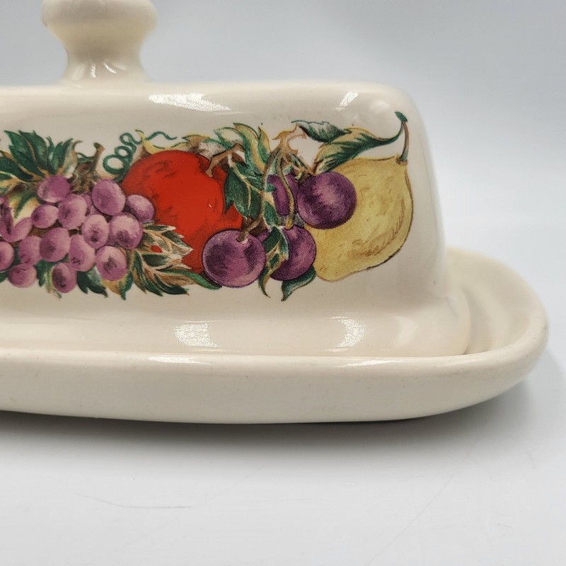 Vintage Cornucopia Ceramic Two-Piece Butter Dish w/ Fruit Design gallery