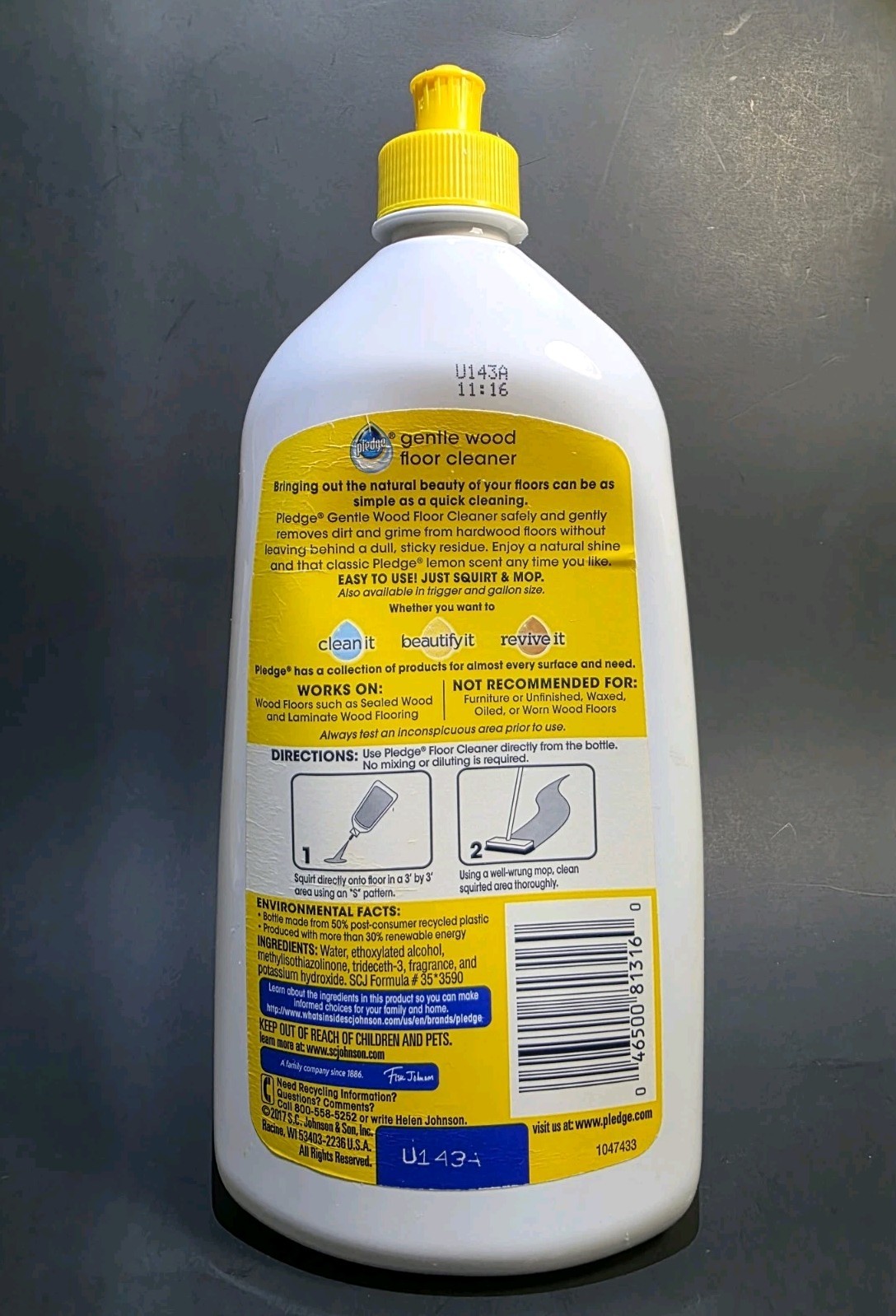 ( 1 ) Pledge Clean It Gentle Wood Floor Cleaner ~ Lemon Scent ~ 27 Fl. oz. gallery