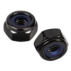 Nylon Insert Hex Lock Nuts Locknuts, 304 Stainless Steel 18-8 1/4-20 25 Black