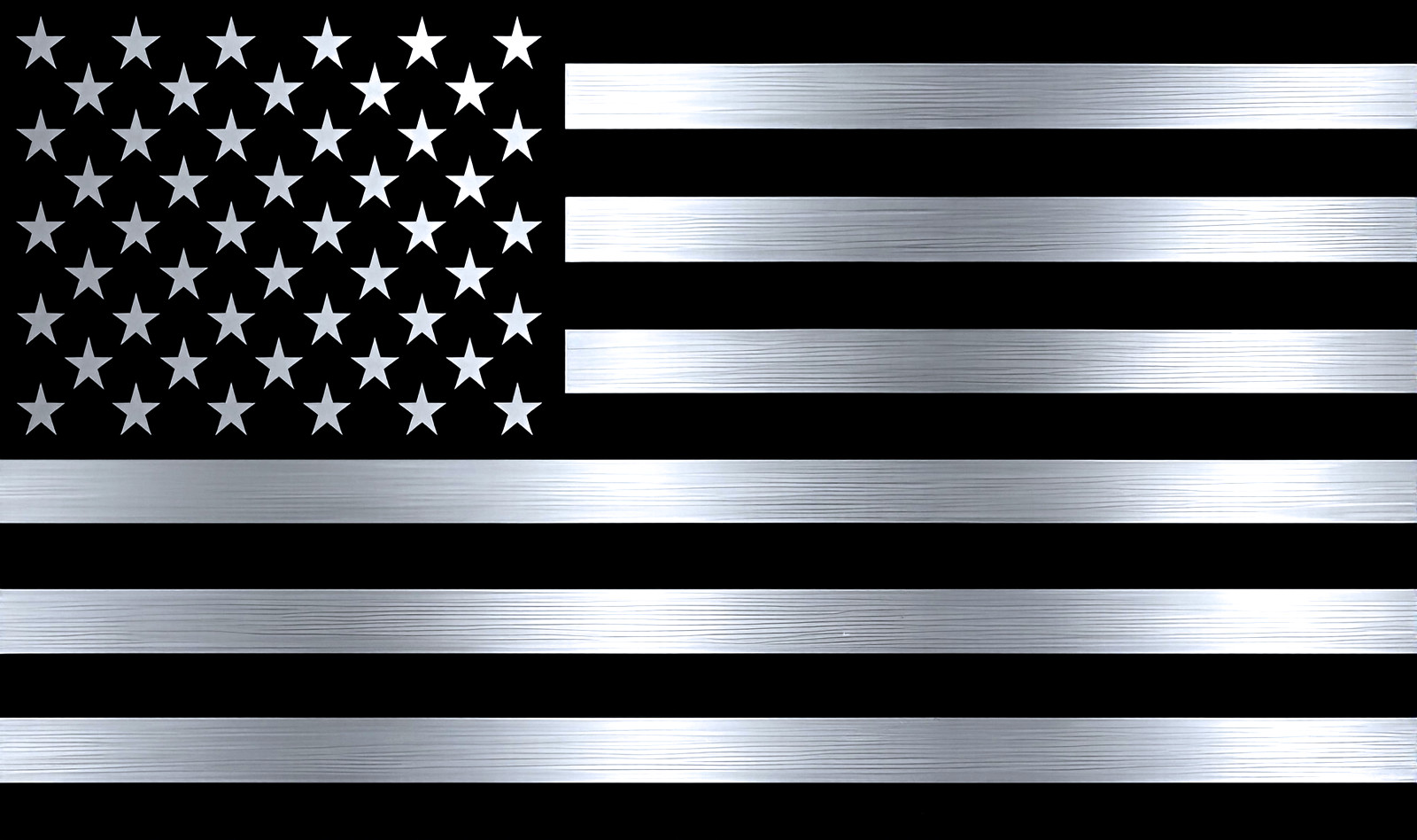 Sticker metallic silver color vinyl laminated American flag subdued Made in USA gallery