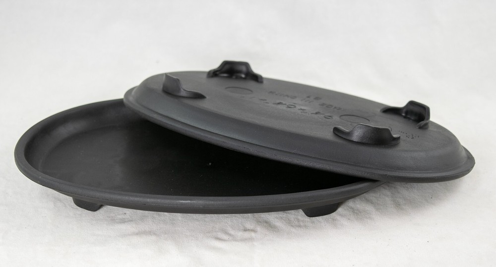 2 Oval Black Plastic Humidity/Drip Tray for Bonsai, Indoor Plant 9.5"x 6.5"x 1"