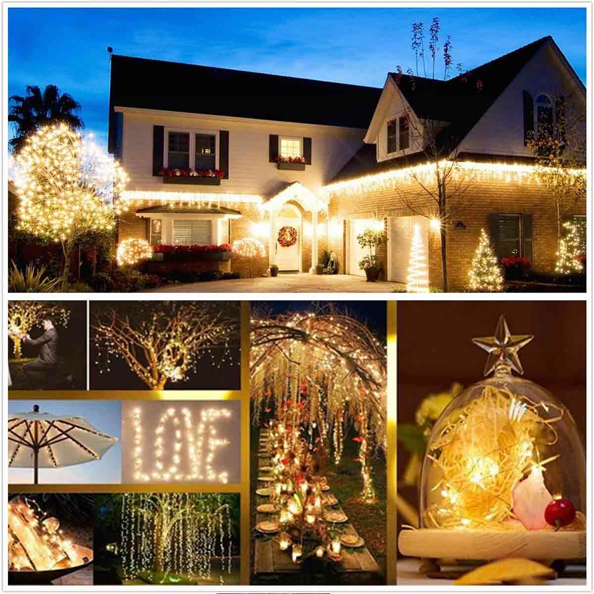 8 Modes 100 LED Mini String Lights Waterproof Copper Wire Fairy Outdoor Garden gallery