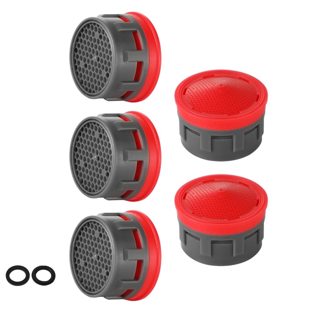 JQK Faucet Aerator, 2.2 GPM Flow Retrictor Insert 5 Pack, Red & gpm gallery
