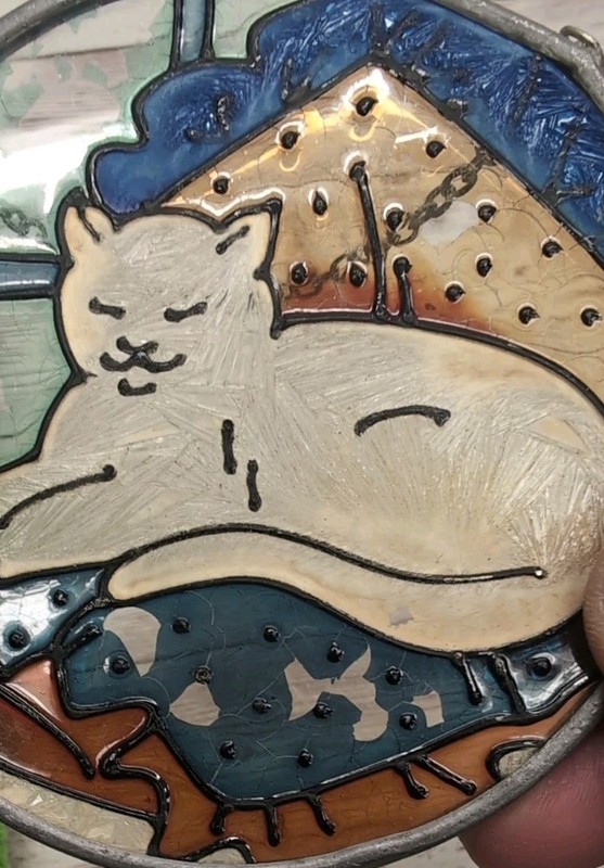 Cat Napping Window Suncatcher Hand Painted gallery