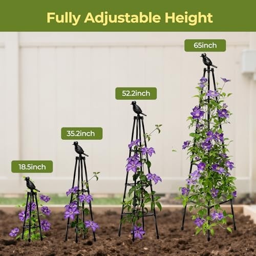 2 Pack 65in Garden Trellis Obelisk Rustproof Adjustable Vine Support Indoor Outd gallery